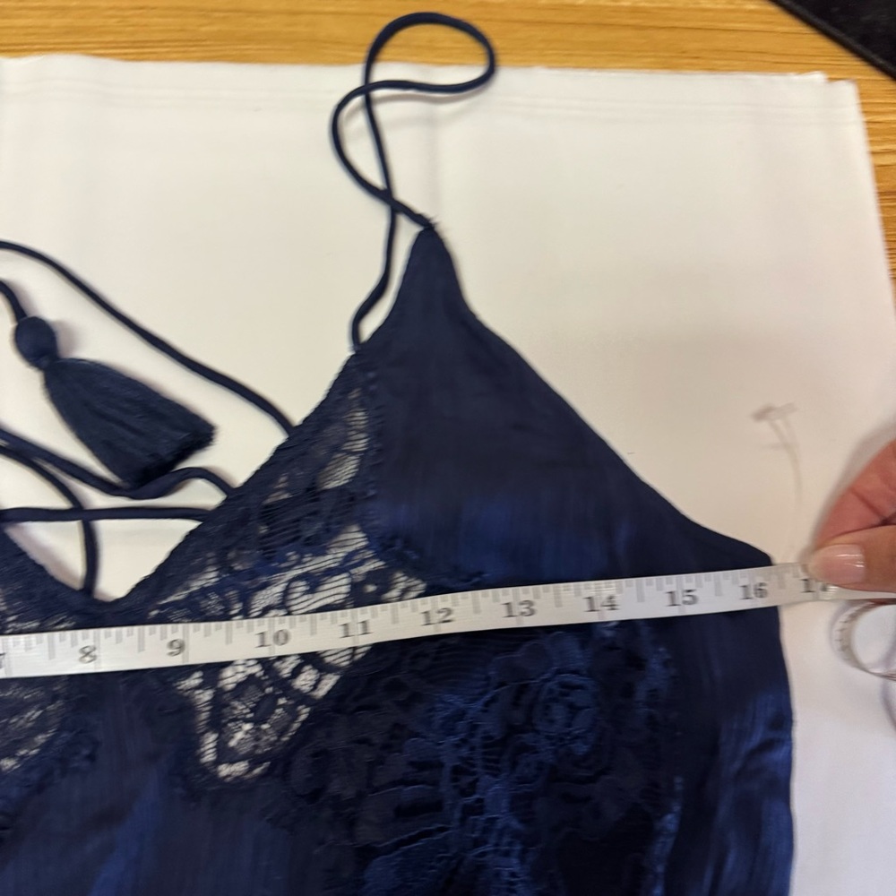 Free People Navy Blue Lace Maxi Dress - Picture 10 of 12